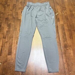 Gymshark Pants Men's Small Joggers Gray Zipper Pockets‎ Athletic Gym Performance